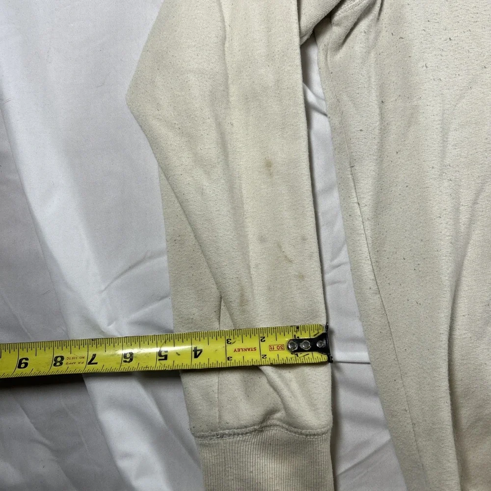 The North Face Heritage Patch Men's Hoodie Size XL off white Sweater FLAWS